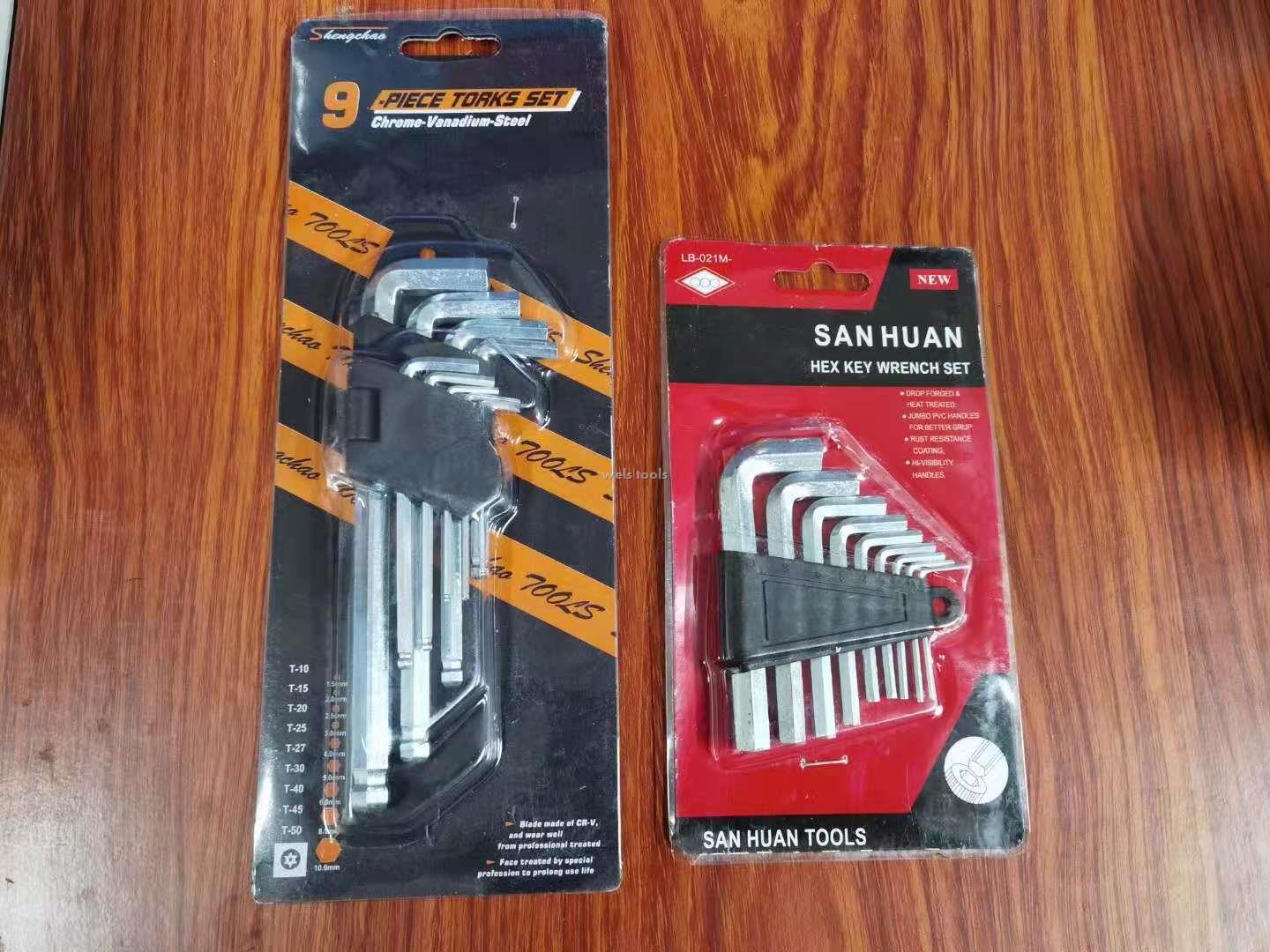 Allen wrench 9-piece set, medium and long ball head,wels.tools,yiwu price